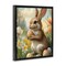 Stupell Industries Easter Bunny with Painted Eggs Floating Frame Design by Franklyn Gregory